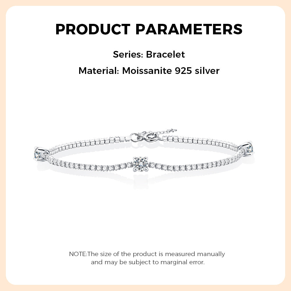 925 Sterling Silver Moissanite Bracelet