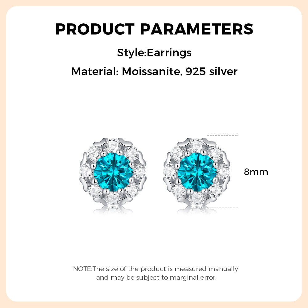 925 Sterling Silver Moissanite Earring