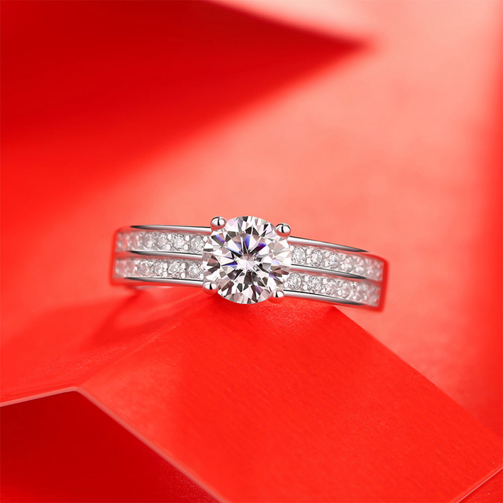 925 Sterling Silver Moissanite Ring - iYdr