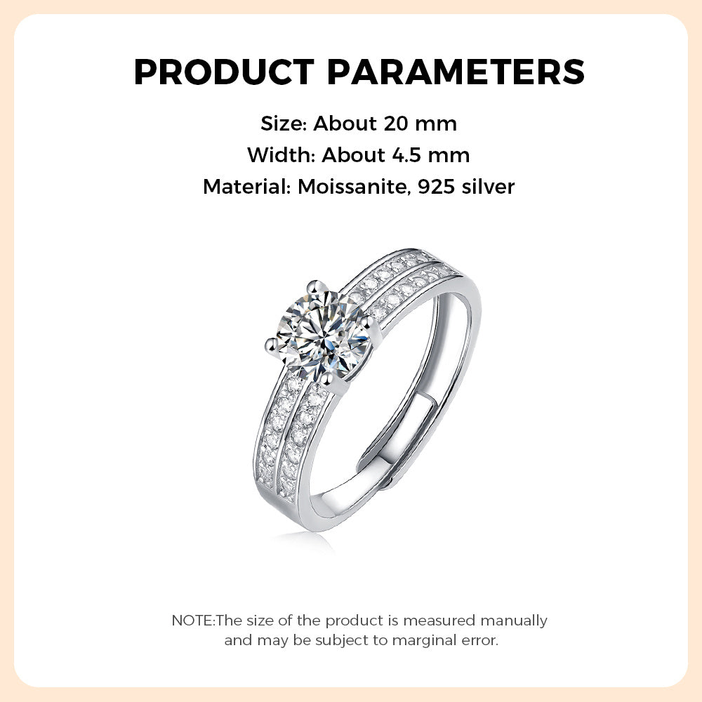 925 Sterling Silver Moissanite Ring - iYdr