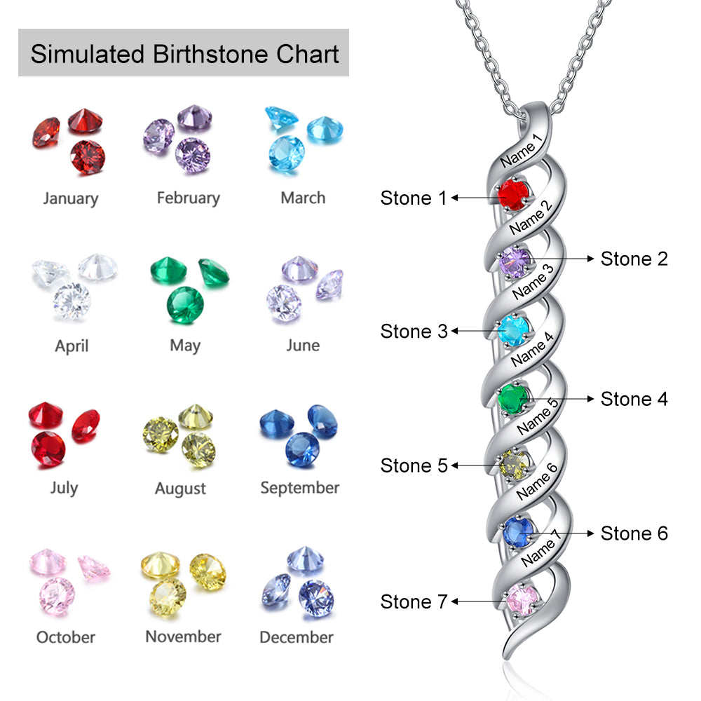 925 Sterling Silver Custom Birthstone Necklace - iYdr