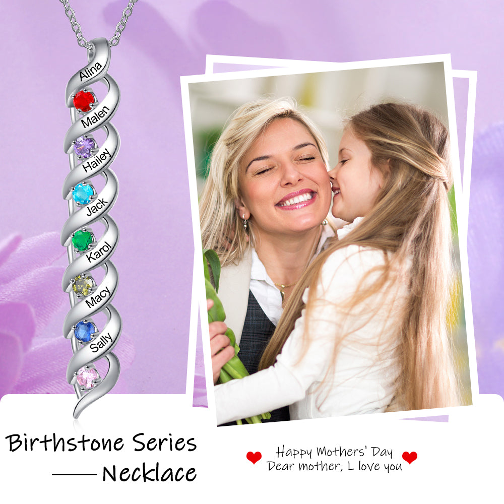 925 Sterling Silver Custom Birthstone Necklace - iYdr