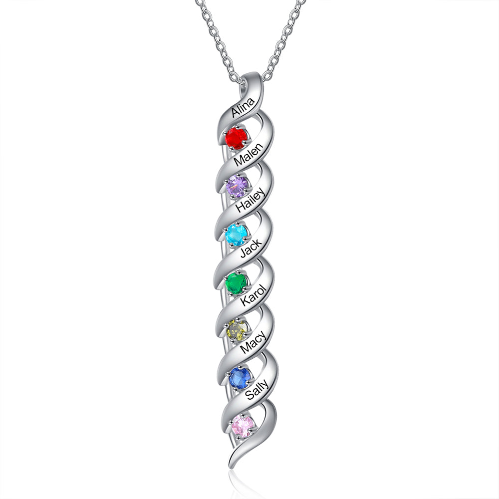 925 Sterling Silver Custom Birthstone Necklace - iYdr