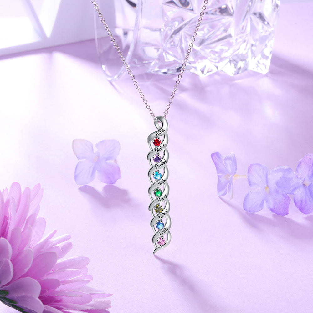 925 Sterling Silver Custom Birthstone Necklace - iYdr