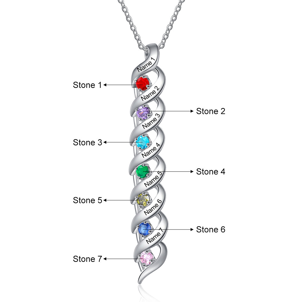 925 Sterling Silver Custom Birthstone Necklace - iYdr