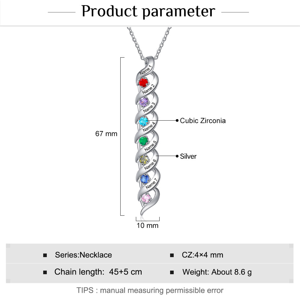 925 Sterling Silver Custom Birthstone Necklace - iYdr