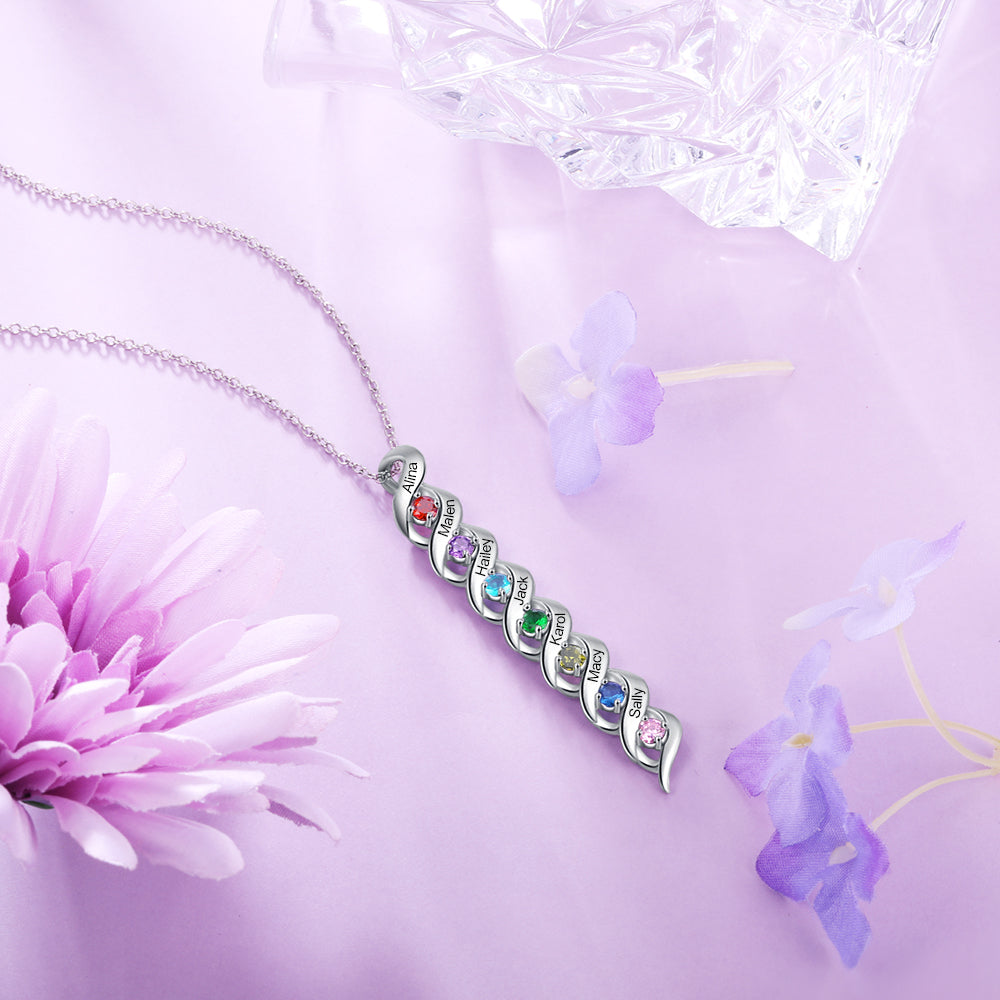 925 Sterling Silver Custom Birthstone Necklace - iYdr