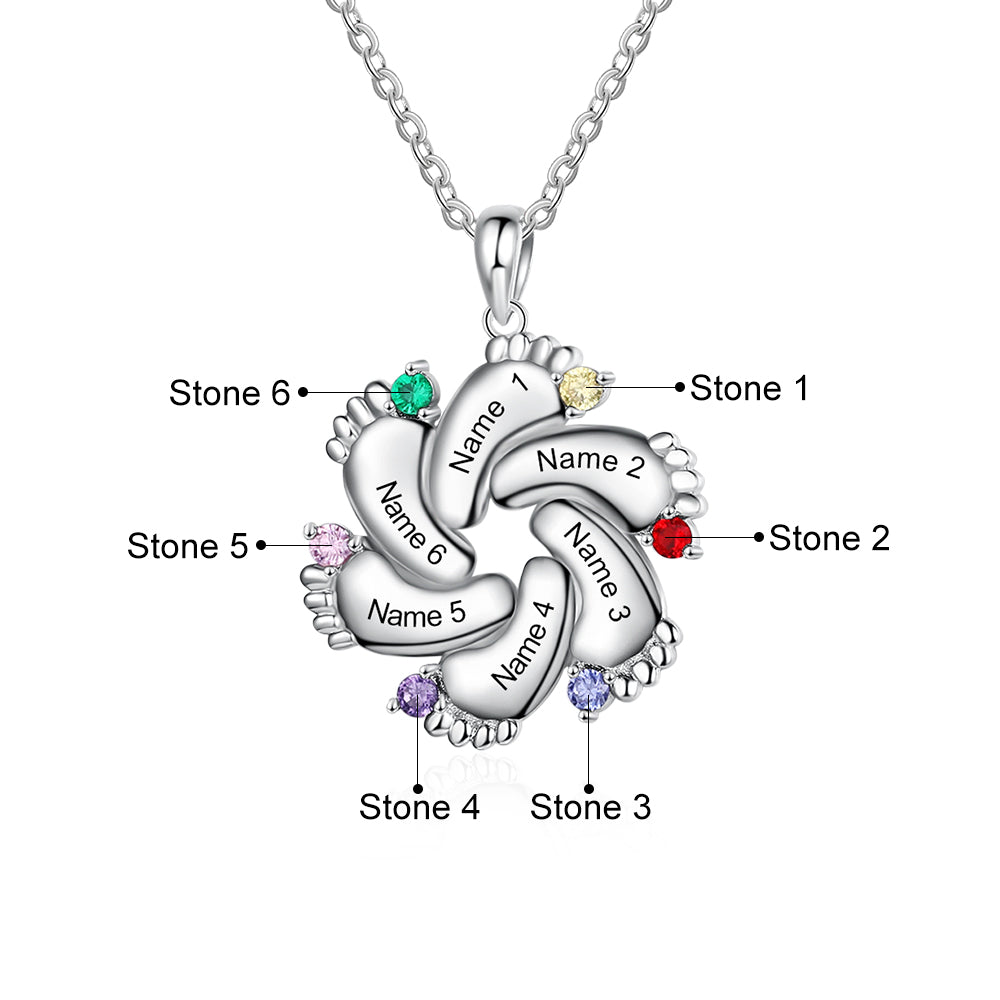 925 Sterling Silver Baby Feet Necklace - iYdr