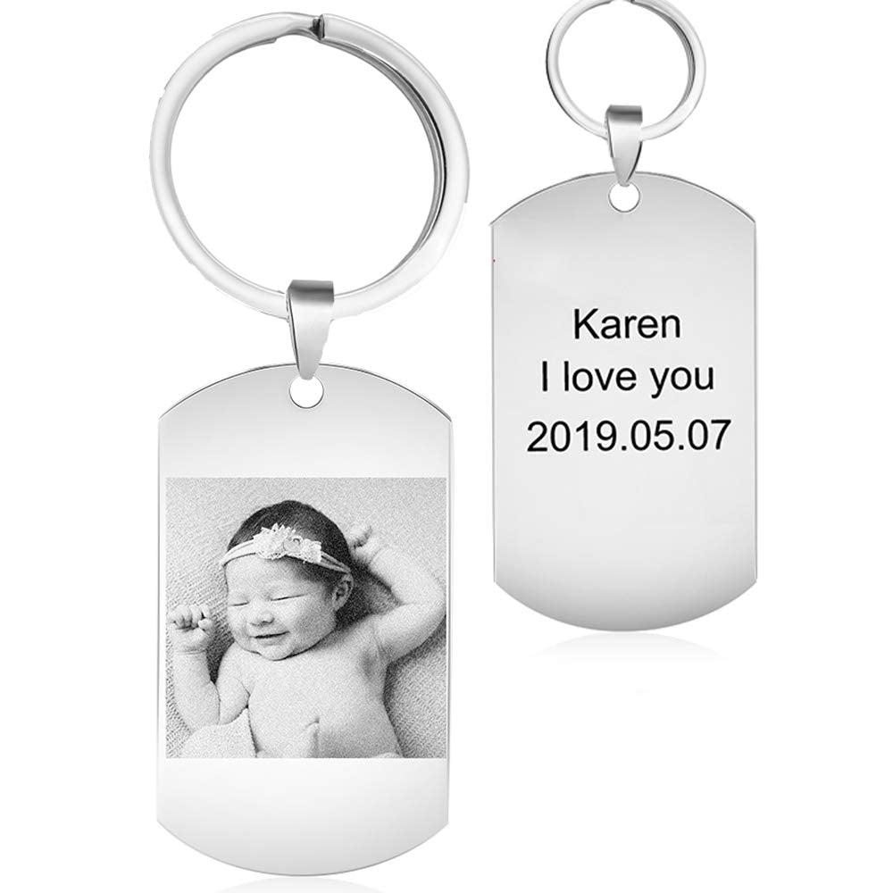 Stainless Steel Photo Keychain