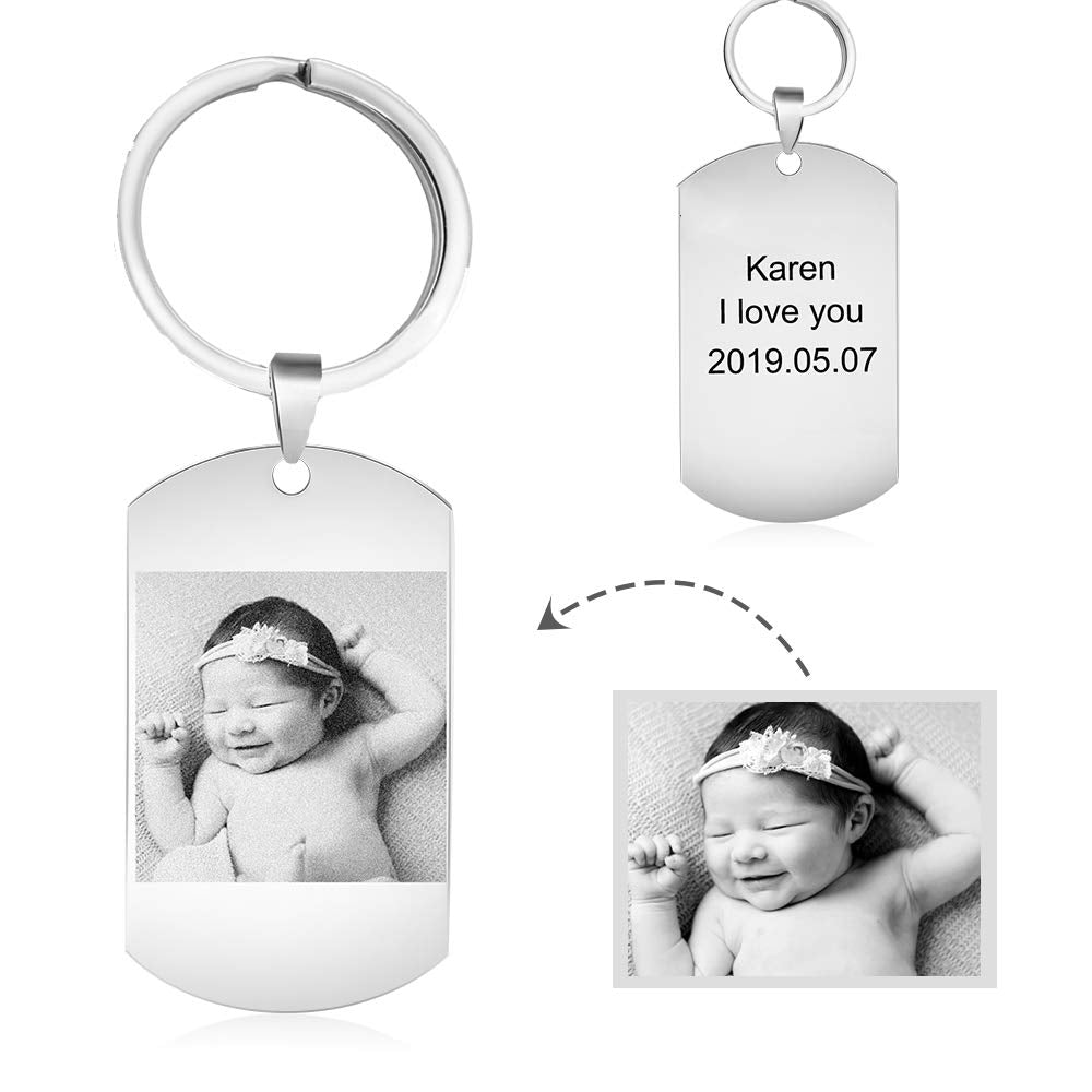 Stainless Steel Photo Keychain