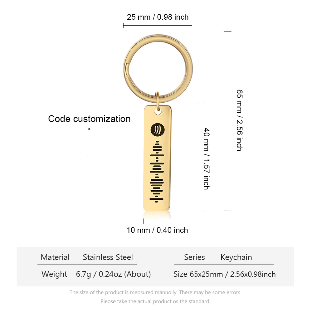 Personalized Stainless Steel Code Keychain