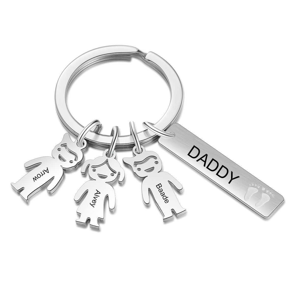 Stainless Steel Baby Little Boy Little Gril Keychain