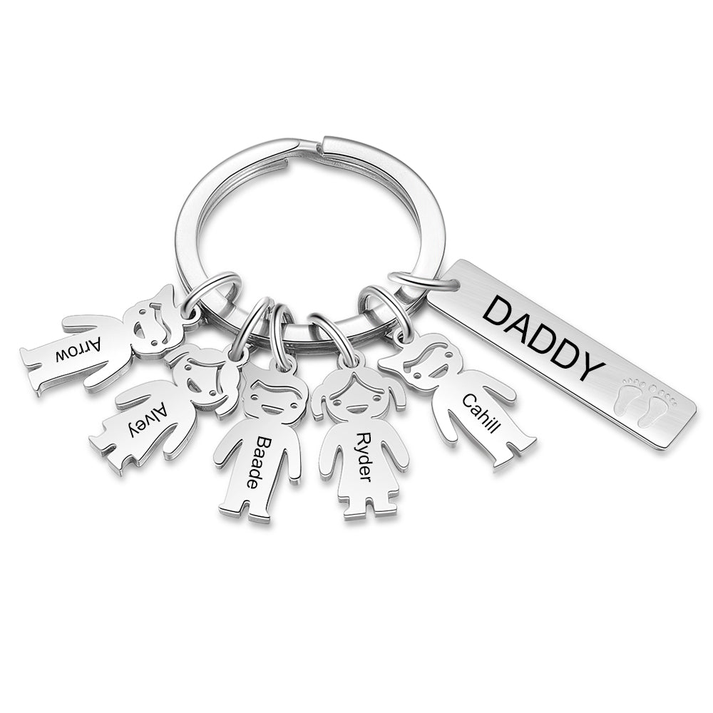 Stainless Steel Baby Little Boy Little Gril Keychain