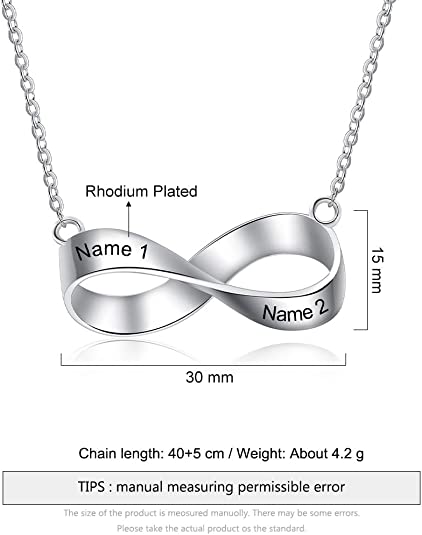 Personalized Rhodium Plated Necklace