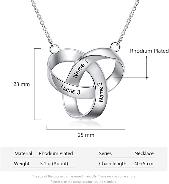 Personalized Rhodium Plated Necklace