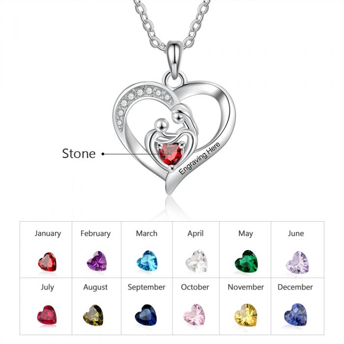 Birthstone & Engraved Necklace