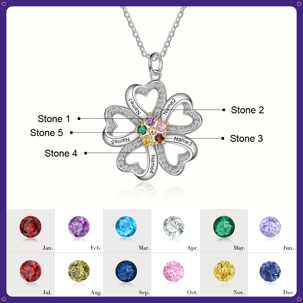 S925 Silver Heart Shape Flower Pendant Necklace - iYdr