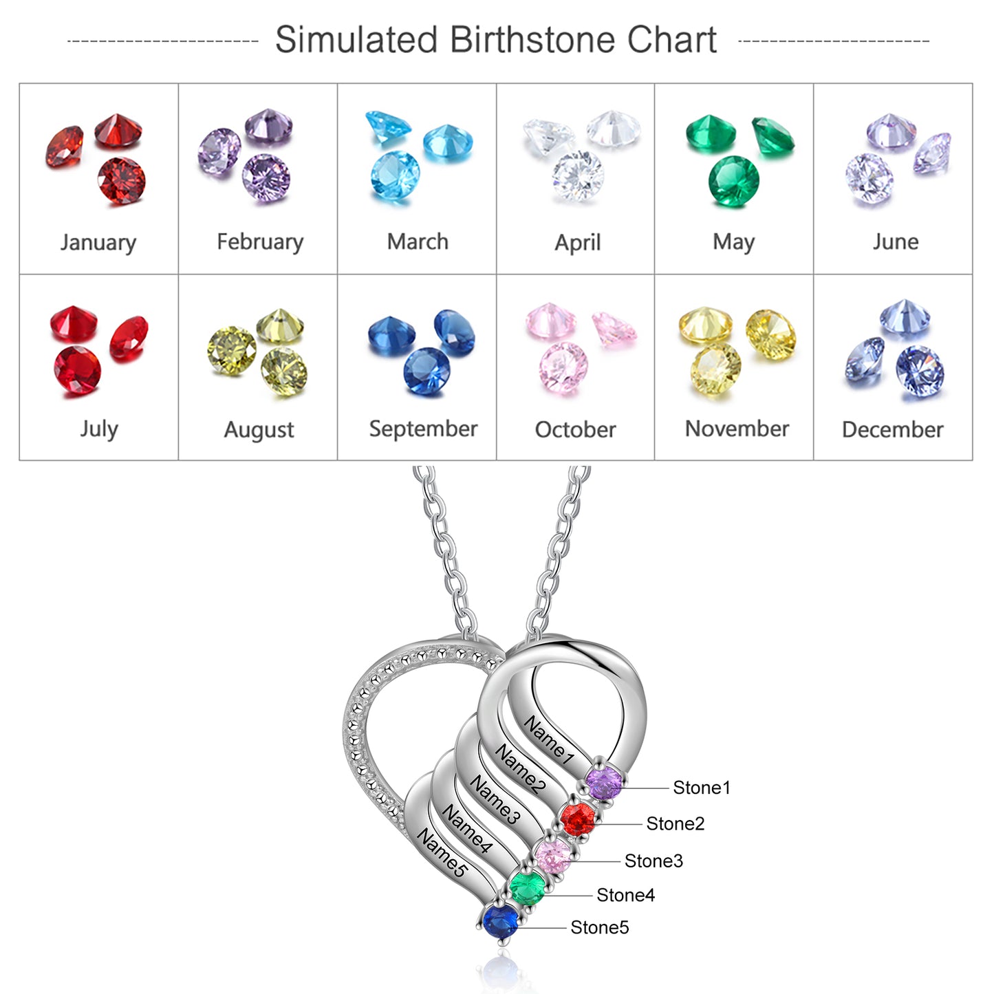 Rhodium Plated Heart Necklace - iYdr