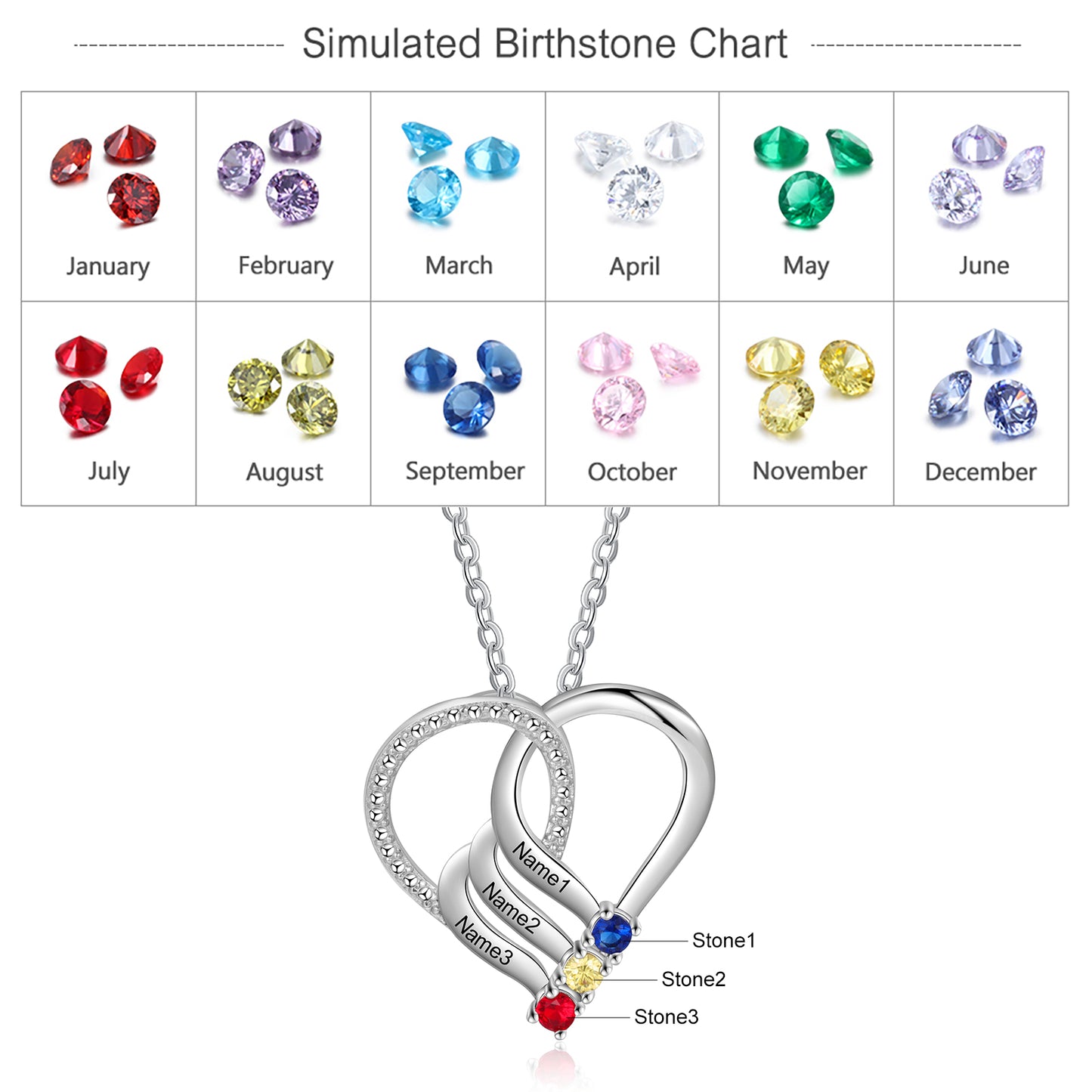 Rhodium Plated Heart Necklace - iYdr