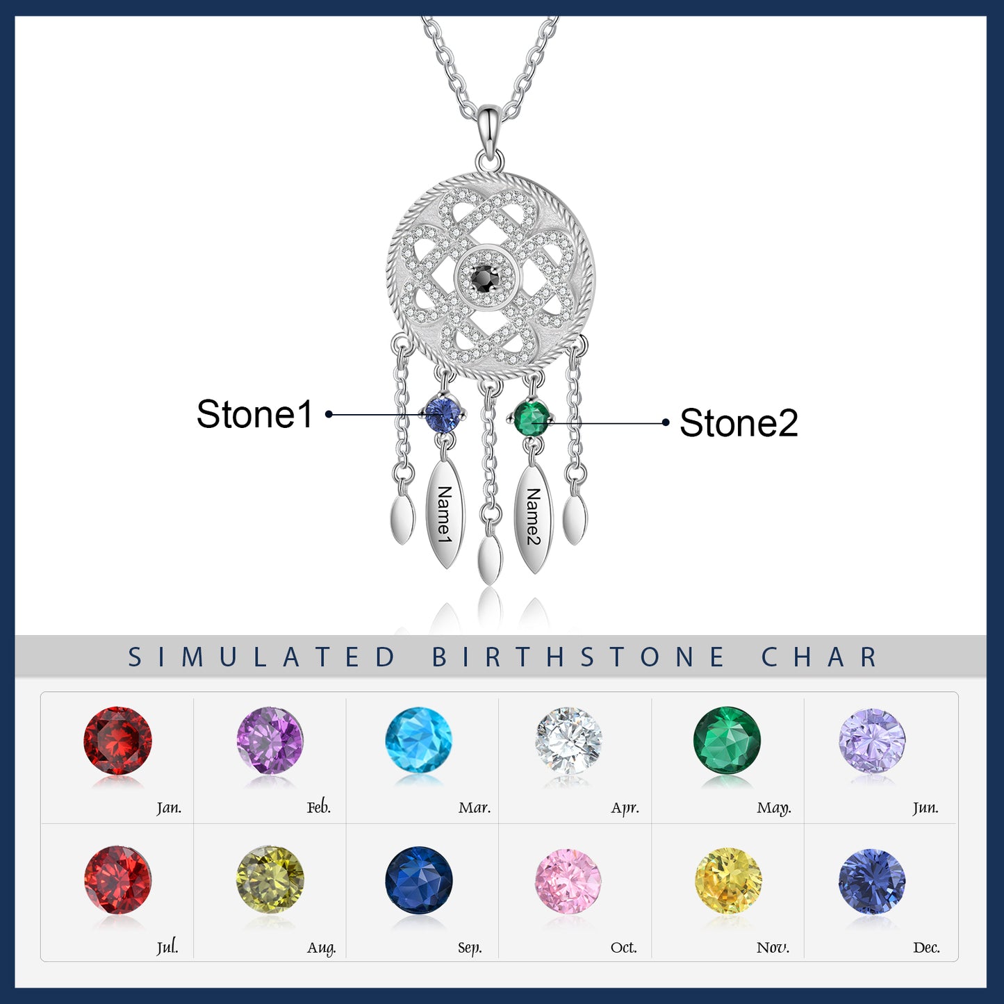 Personalized Dreamcatcher Evil Eye Necklace - iYdr