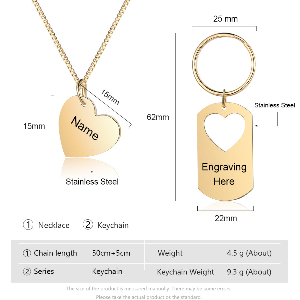 Engraving Stainless Steel Necklace&Keychain