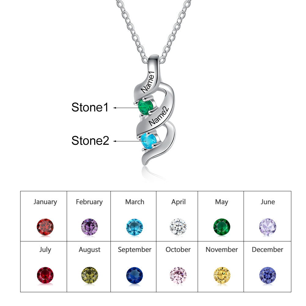 925 Sterling Silver Custom Birthstone Necklace - iYdr