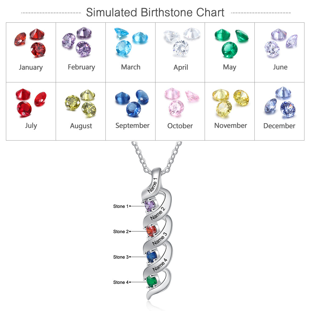 925 Sterling Silver Custom Birthstone Necklace - iYdr