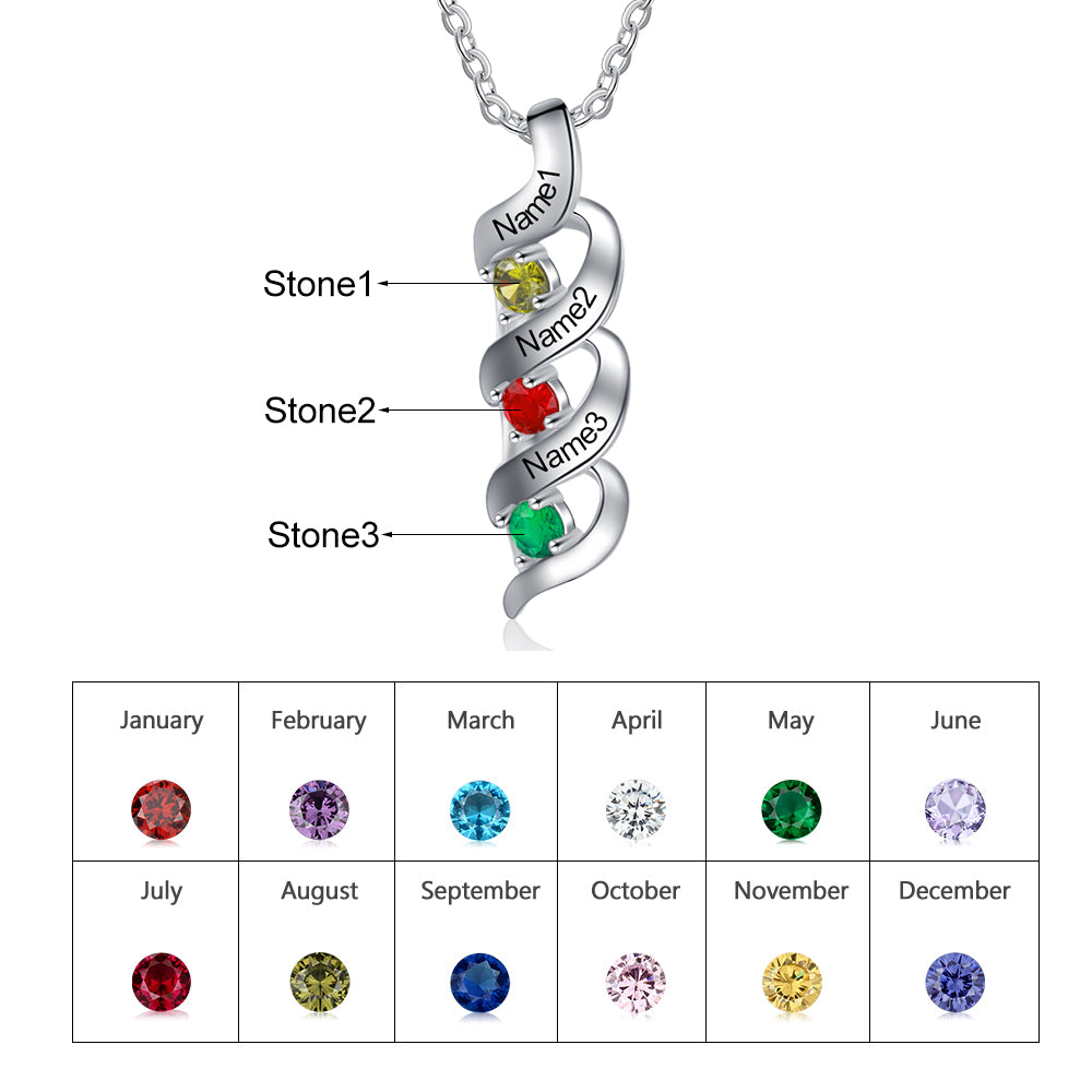 925 Sterling Silver Custom Birthstone Necklace - iYdr