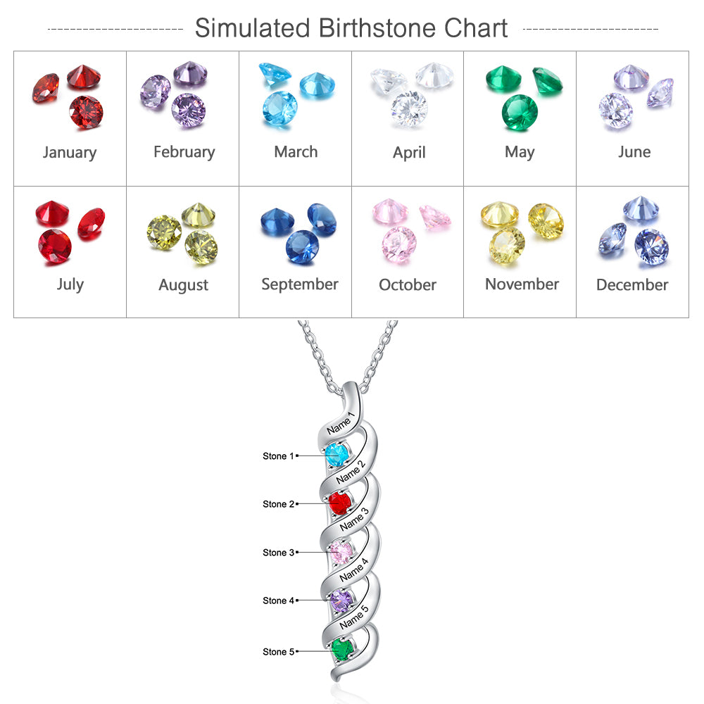 925 Sterling Silver Custom Birthstone Necklace - iYdr