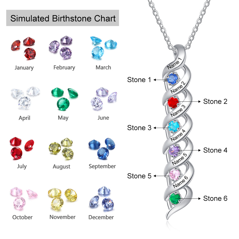 925 Sterling Silver Custom Birthstone Necklace - iYdr