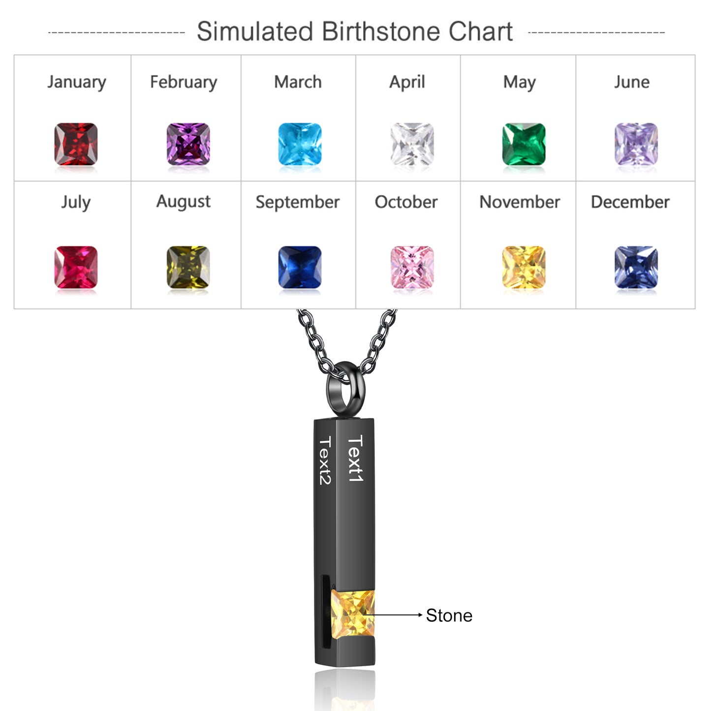 Custom Vertical Bar Ashes Necklace - iYdr