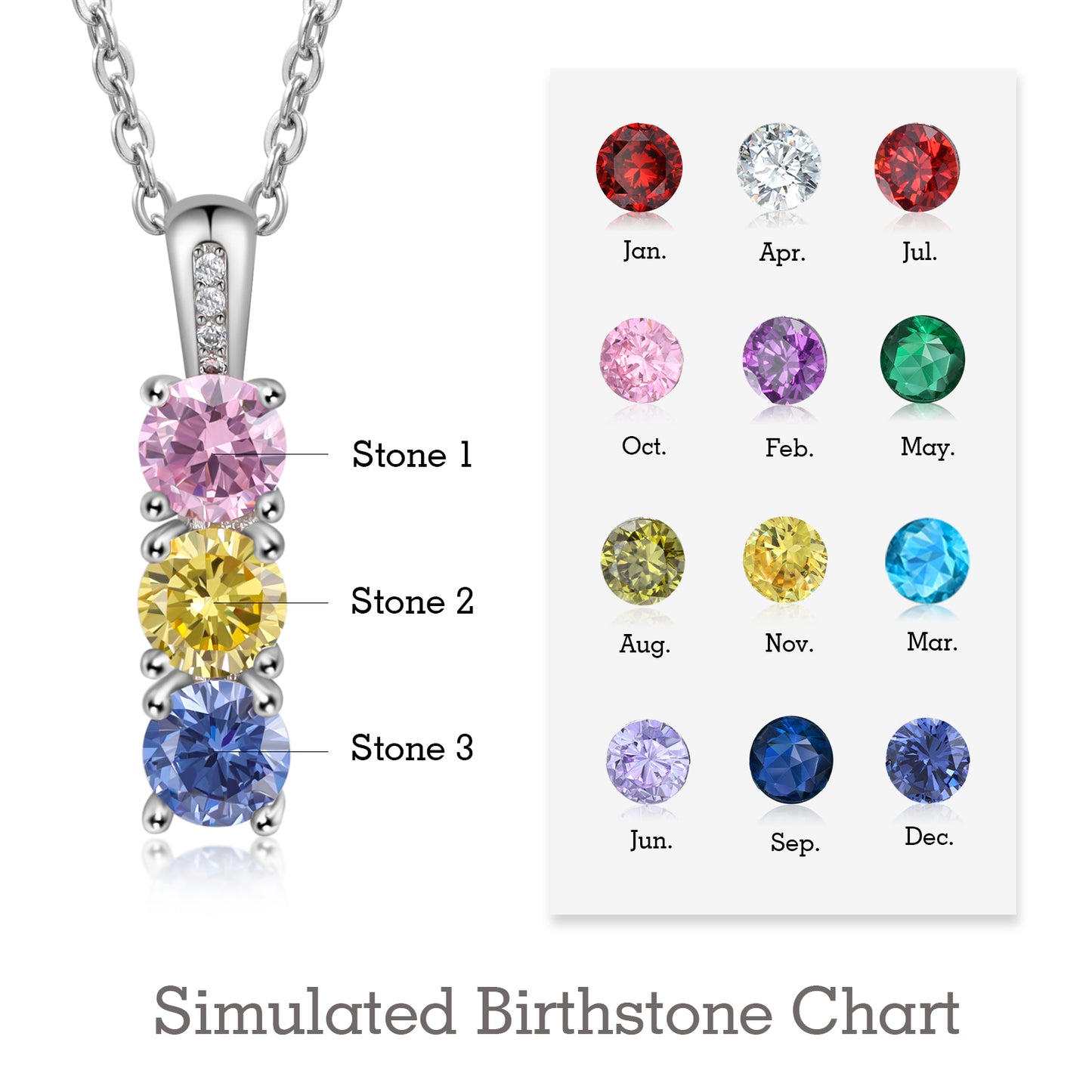 Personalized Birthstone Necklace - iYdr