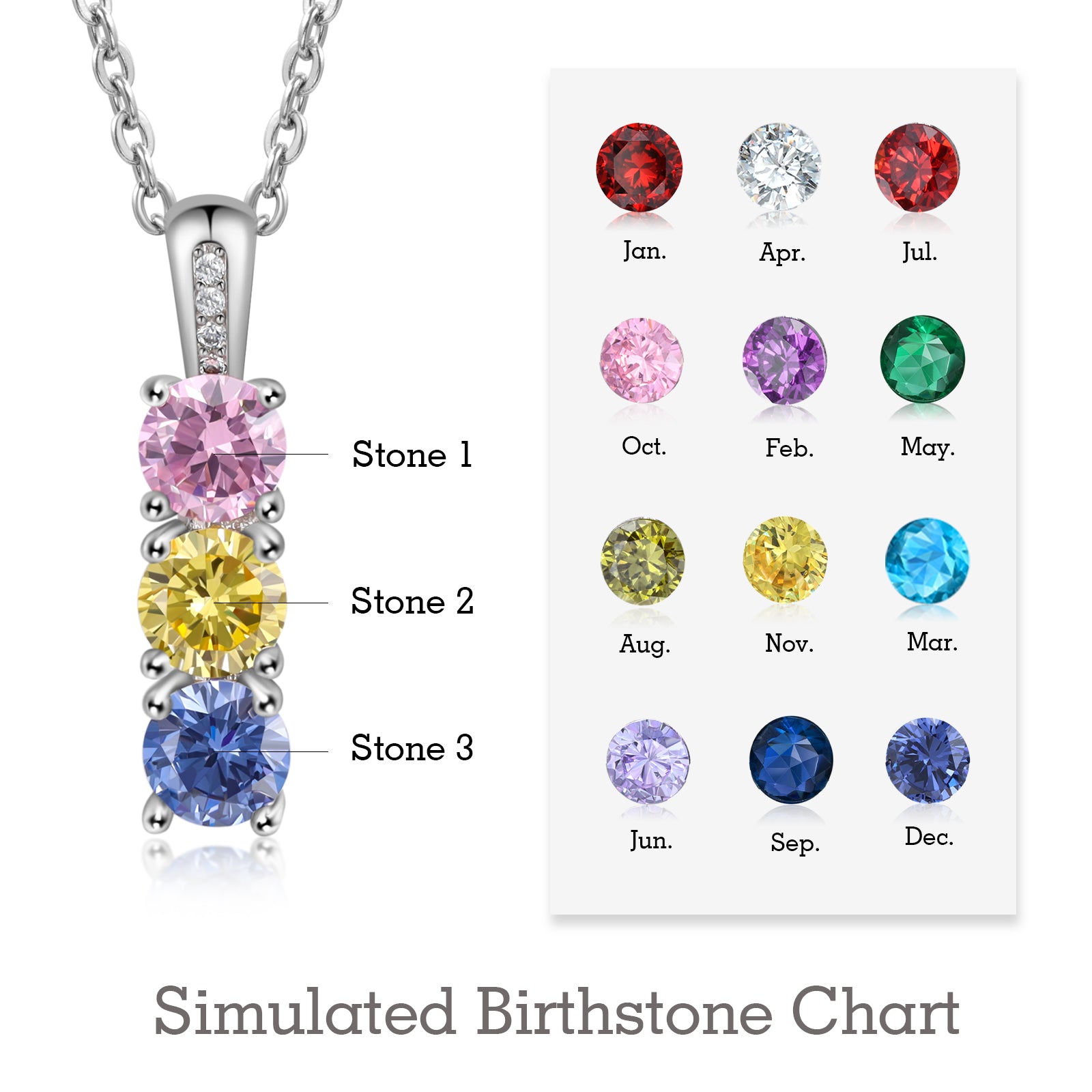 Personalized Birthstone Necklace - iYdr