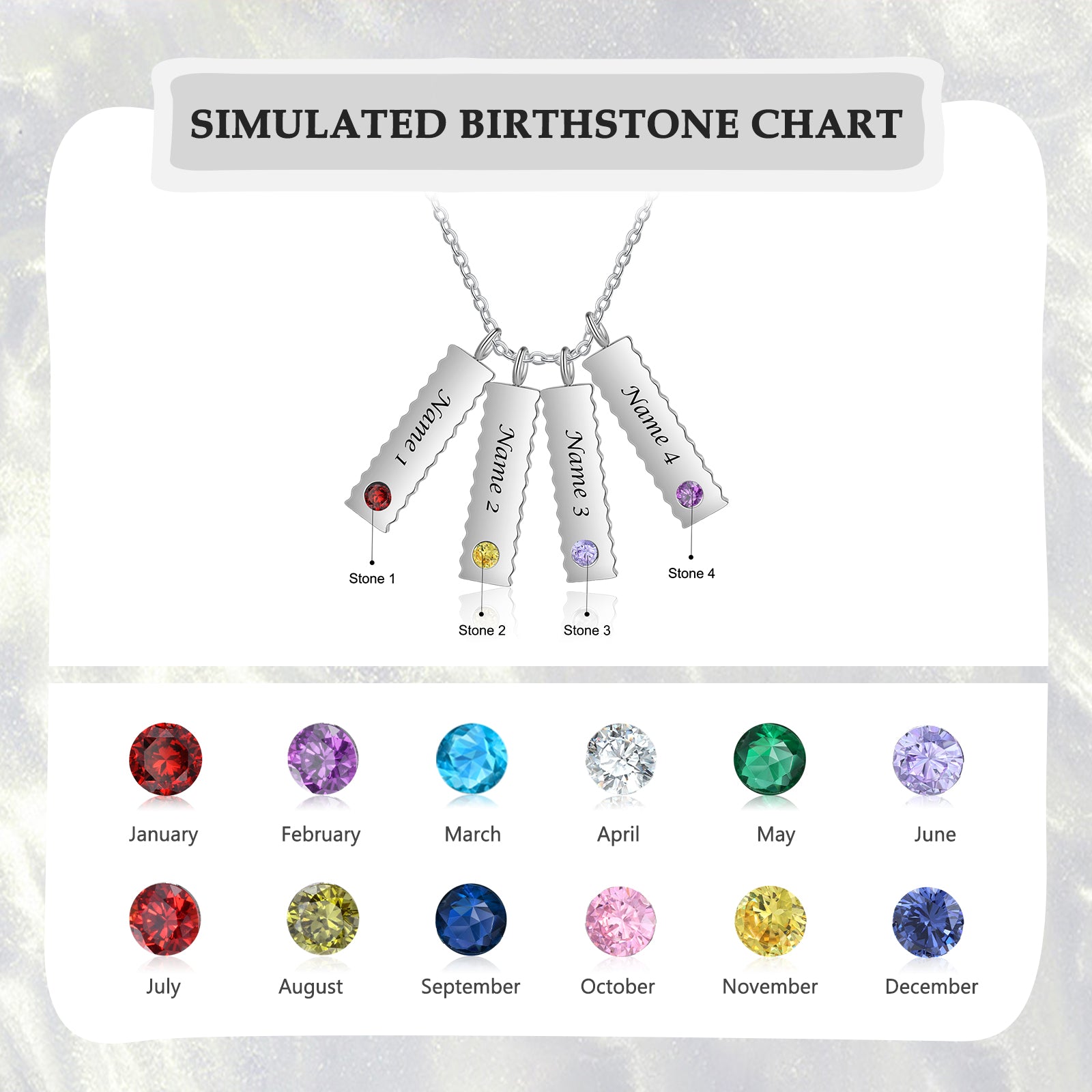 Custom Birthstone Necklace - iYdr