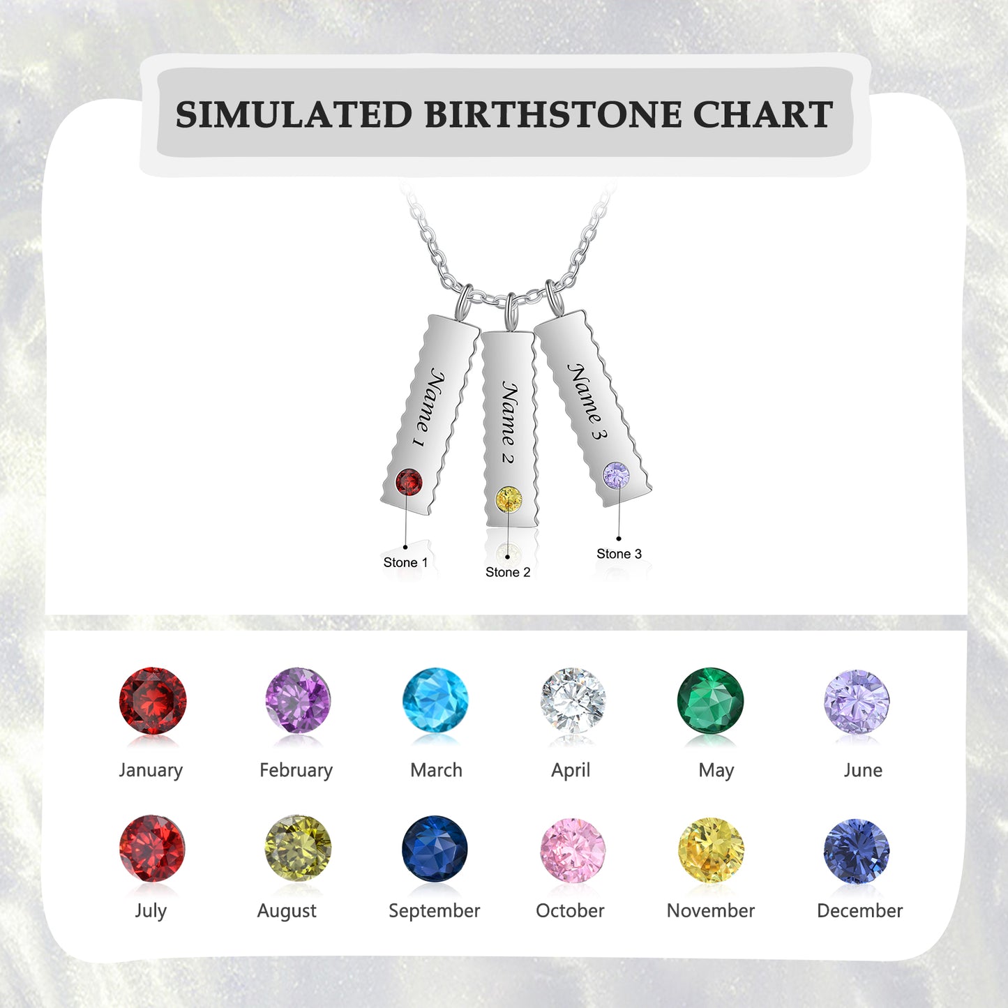 Custom Birthstone Necklace - iYdr