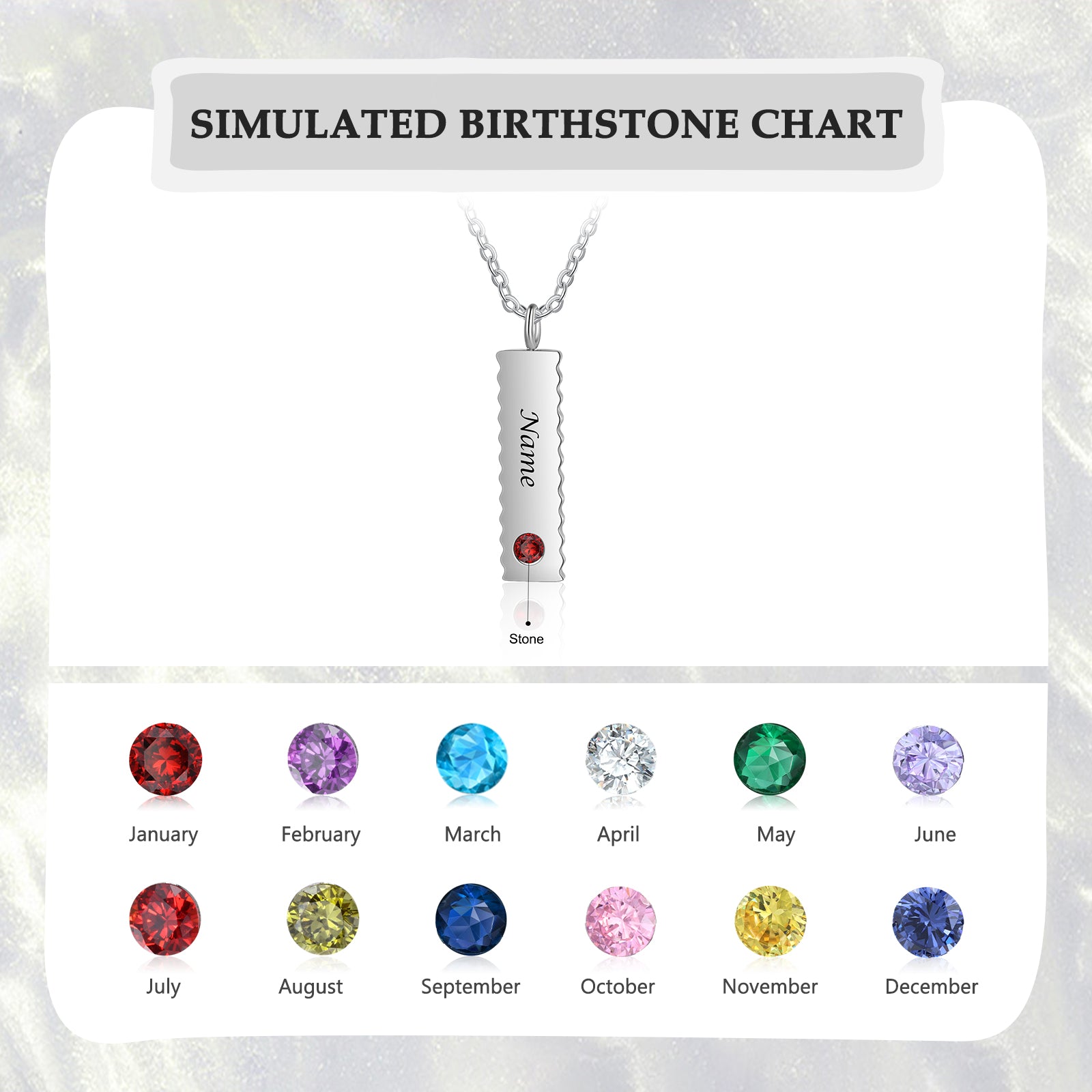 Custom Birthstone Necklace - iYdr