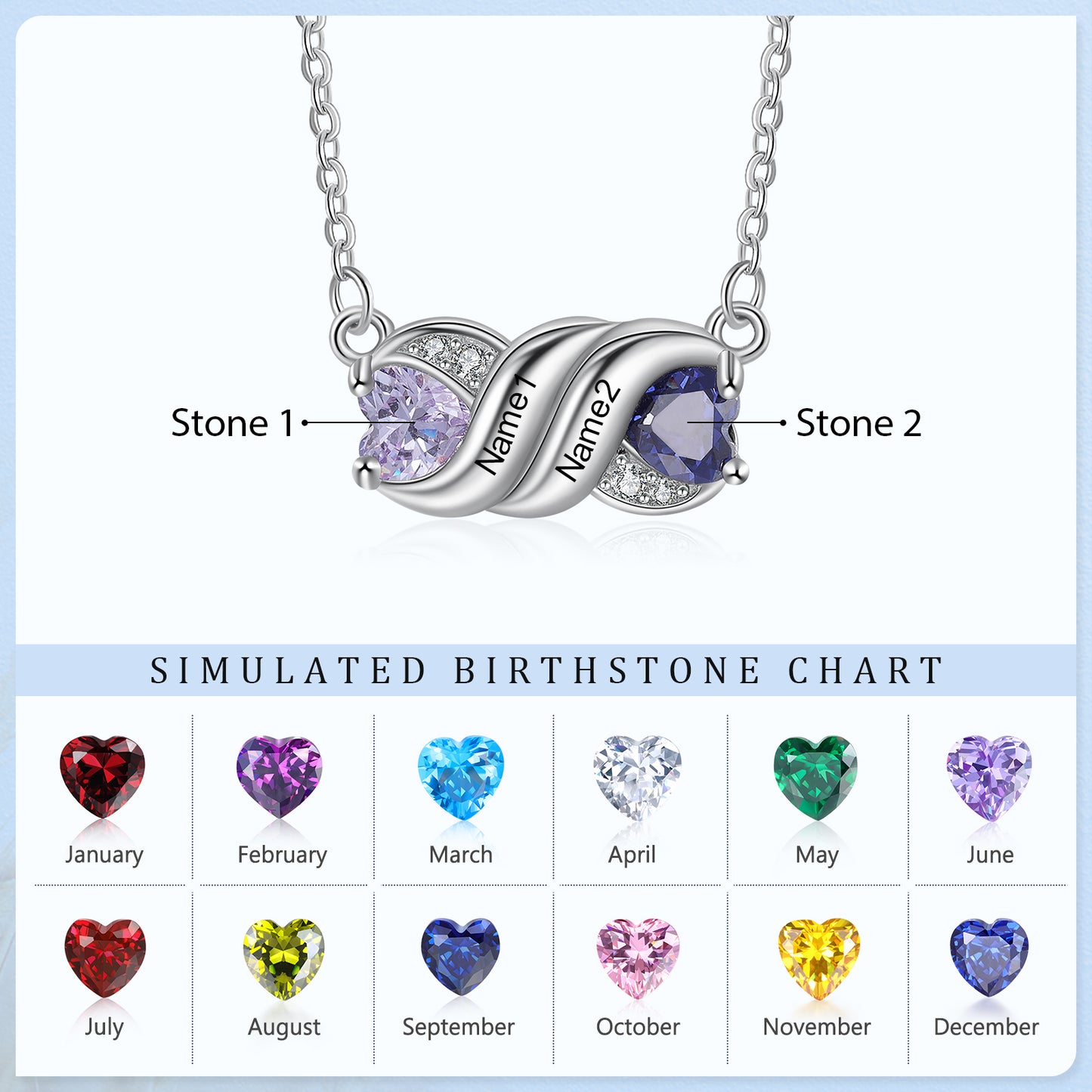 Custom Birthstone Necklace - iYdr