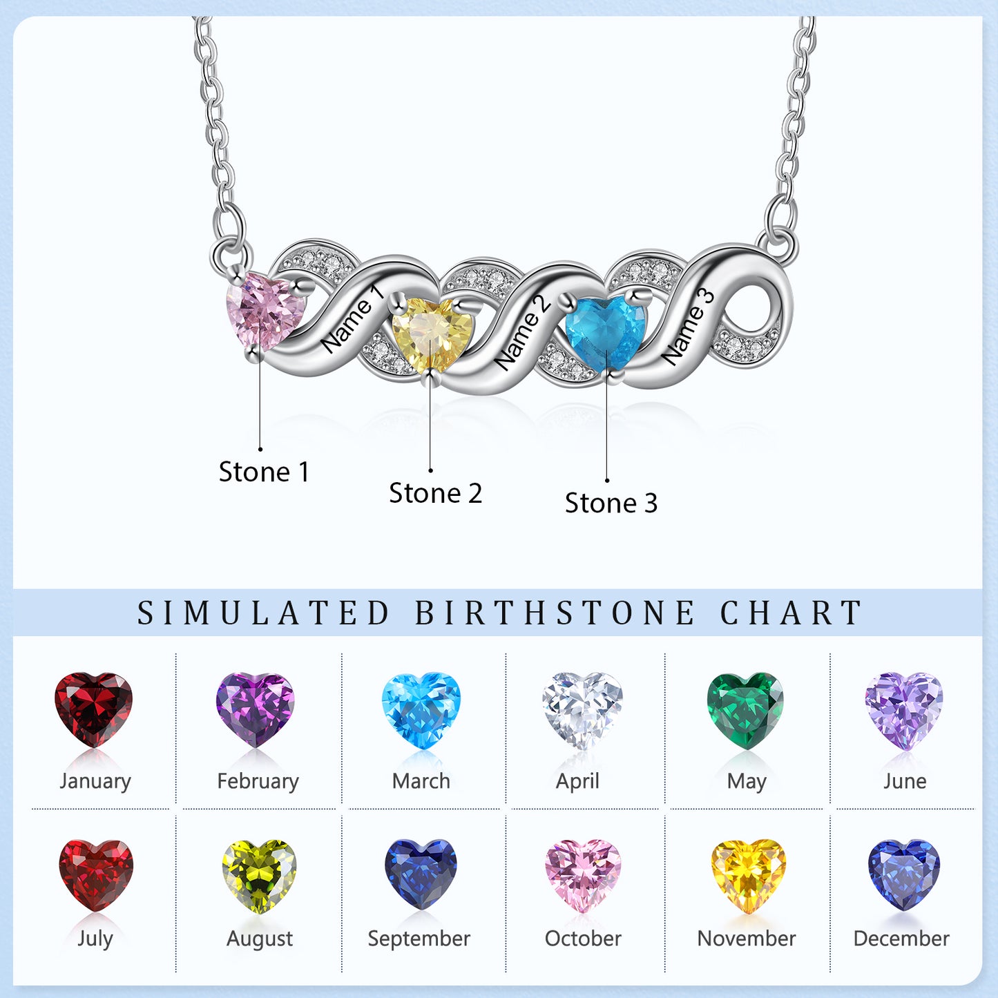 Custom Birthstone Necklace - iYdr