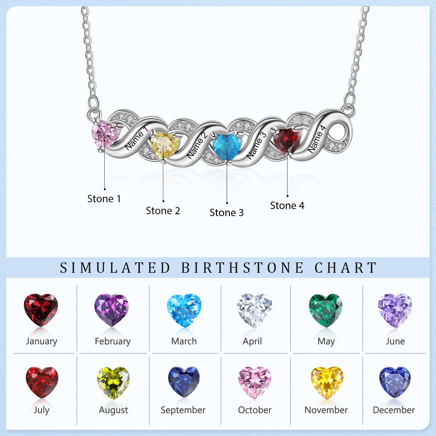 Custom Birthstone Necklace - iYdr