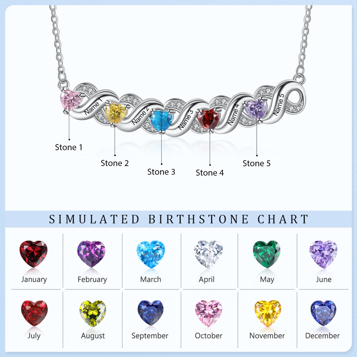 Custom Birthstone Necklace - iYdr