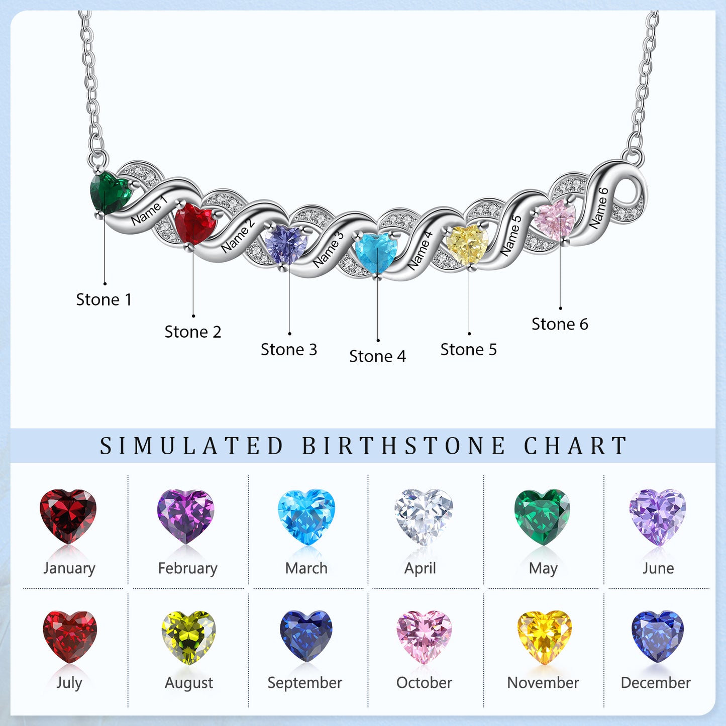 Custom Birthstone Necklace - iYdr