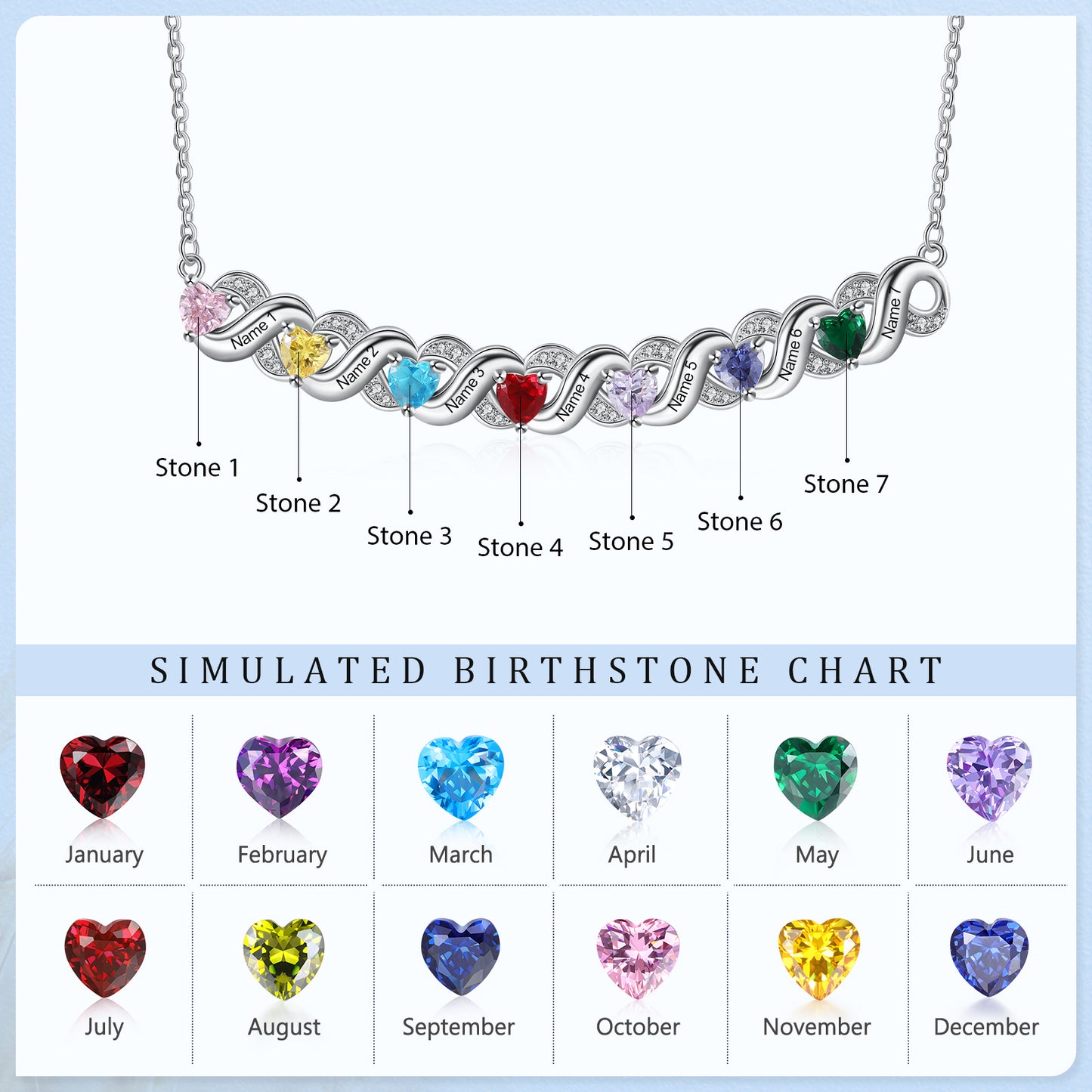 Custom Birthstone Necklace - iYdr