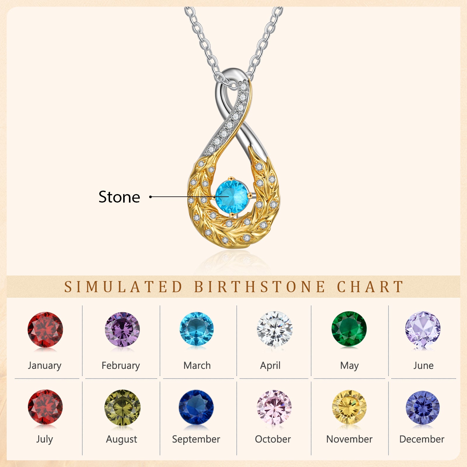 Custom Birthstone Necklace - iYdr