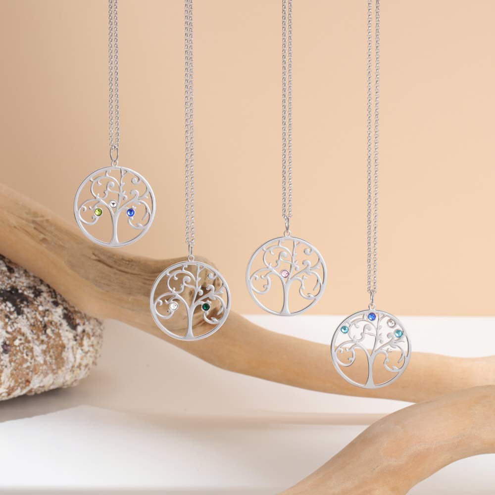 925 Sterling Silver Personalized Family Tree Name Necklace - iYdr