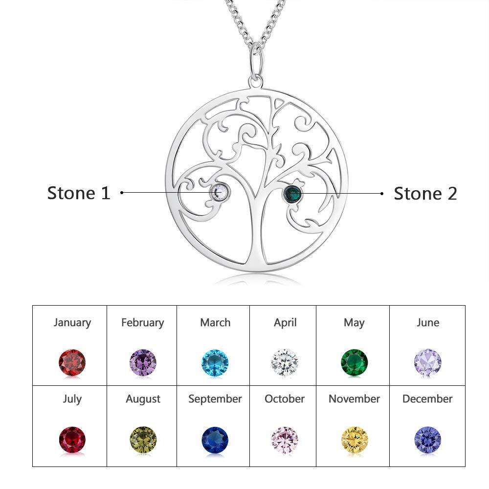 925 Sterling Silver Personalized Family Tree Name Necklace - iYdr