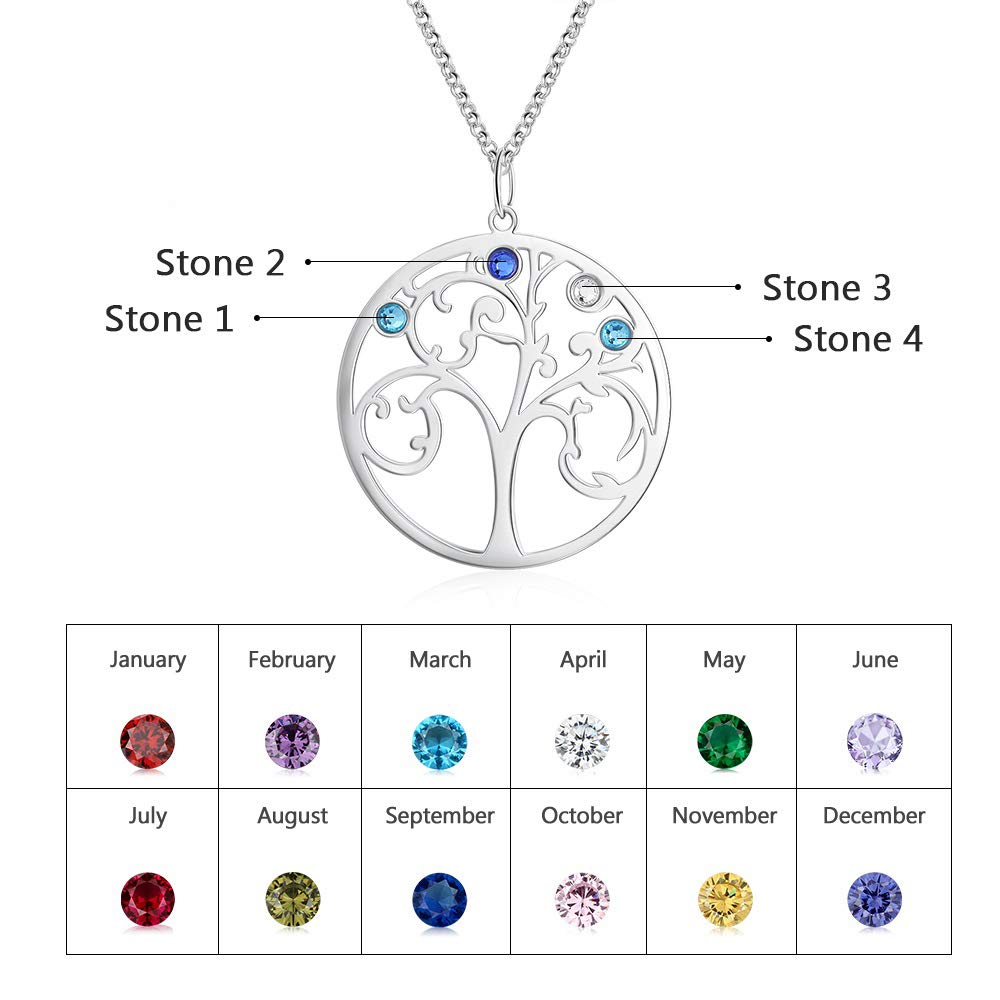 925 Sterling Silver Personalized Family Tree Name Necklace - iYdr