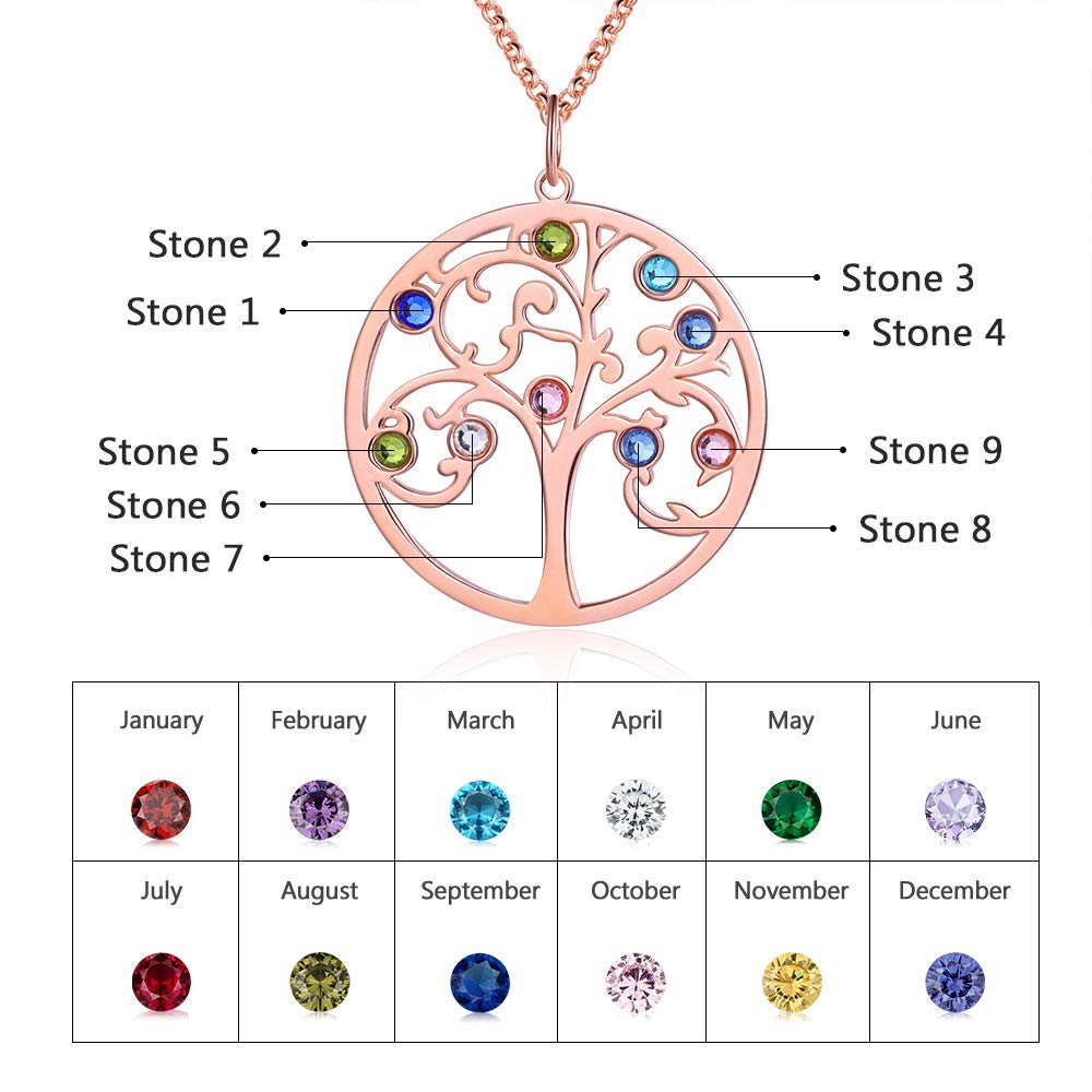 925 Sterling Silver Personalized Family Tree Name Necklace - iYdr