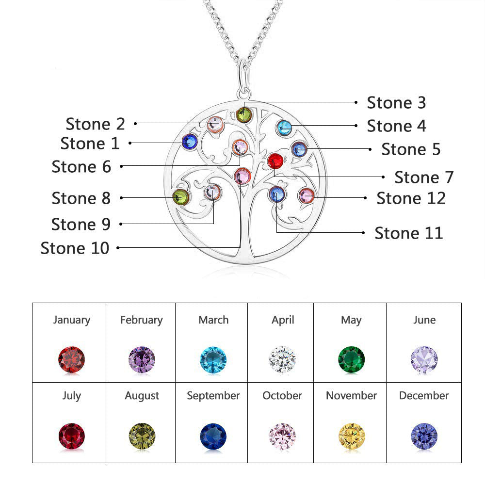 925 Sterling Silver Personalized Family Tree Name Necklace - iYdr