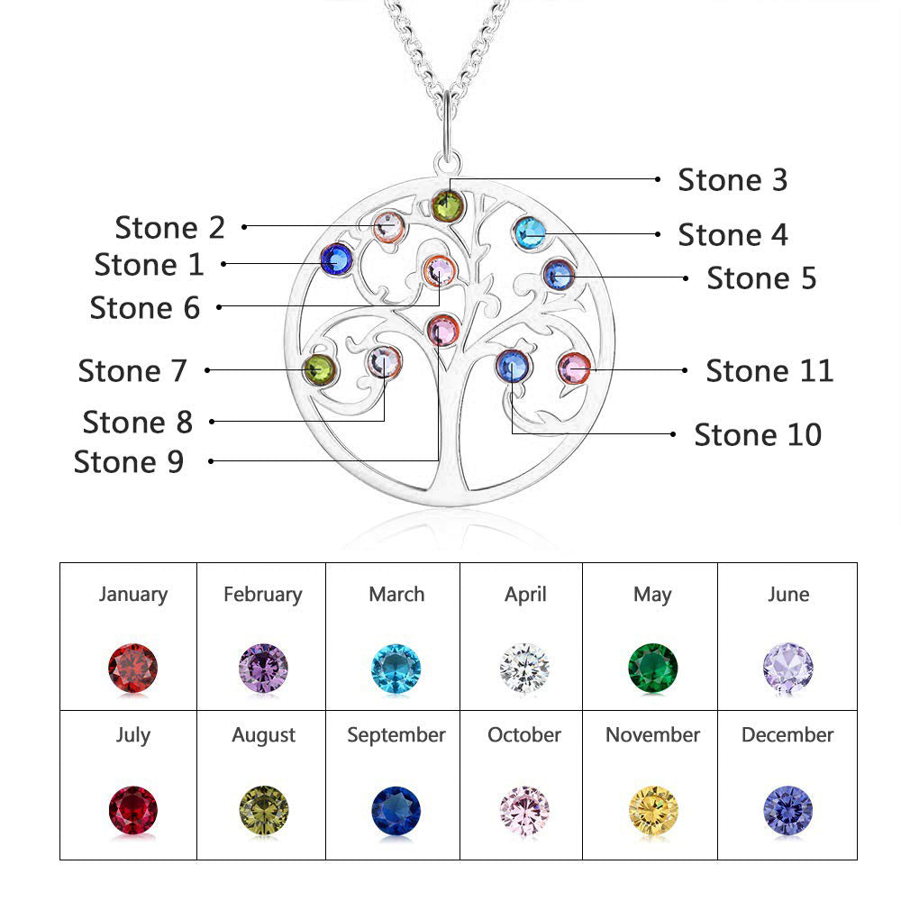 925 Sterling Silver Personalized Family Tree Name Necklace - iYdr