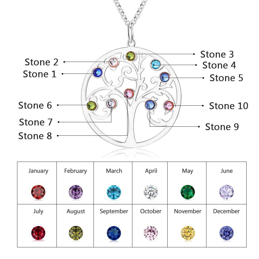 925 Sterling Silver Personalized Family Tree Name Necklace - iYdr